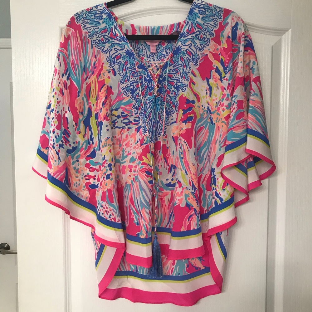 Lilly Pulitzer Lettie Top (Silk), Sunken Treasure